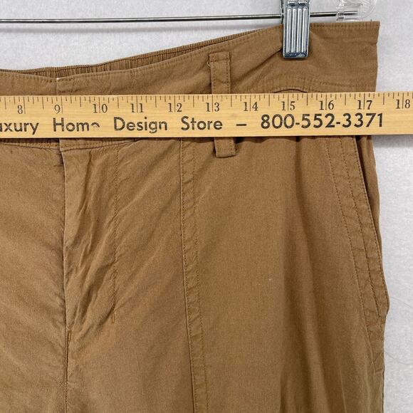 VINCE Pants Womens L Linen Blend Cargo Cropped Cuffed High Rise Utility Brown - Picture 11 of 14